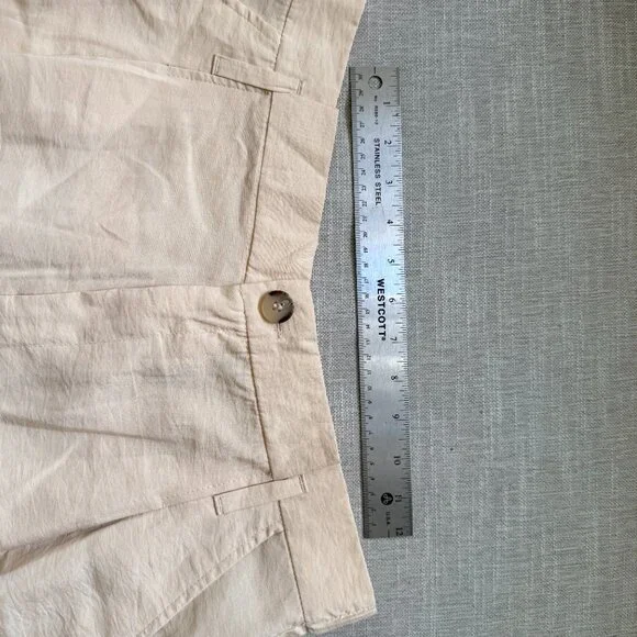 ZARA off-white/cream Silky-feel Bermuda shorts Women’s XL - Picture 4 of 8
